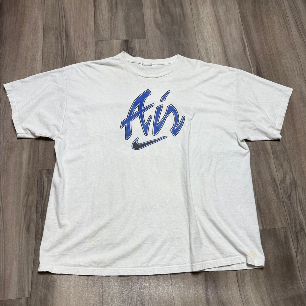 Vintage Nike Air Flight Graphic T-Shirt White Blue Mens XL 90s Streetwear 1136